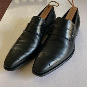 MEZLAN Men’s Black Slip On Leather Shoes Size 9.5